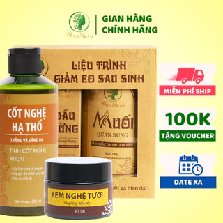 [ Giảm 100K - Đơn 969K ] Bộ ở cữ căn bản Wonmom ( 1 Liệu trình giảm eo + 1 Cốt nghệ + 1 Kem nghệ tươi )