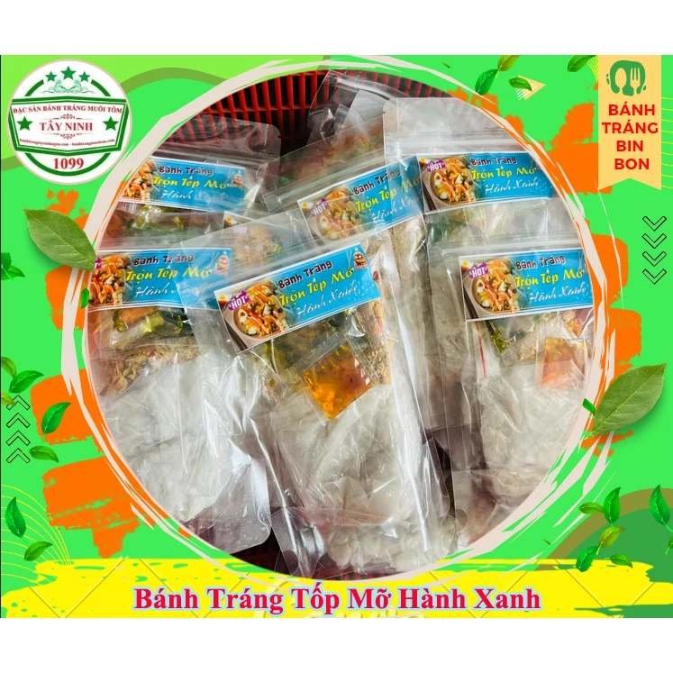 Bánh tráng tóp mỡ hành xanh