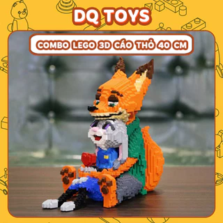 Mô hình lắp ghép 3D Cáo nick và Thỏ Judy Zootopia cỡ lớn fall in love cute 40cm DQ TOYS