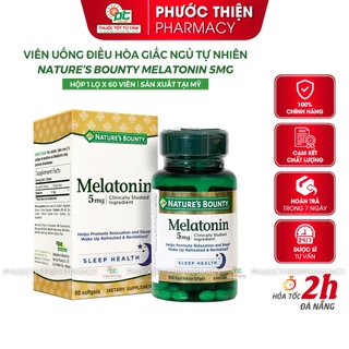 Viên uống hỗ trợ giúp ngủ ngon Nature's Bounty Melatonin 5mg 60 viên nhathuocphuocthien