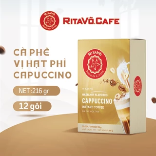 Cà phê hòa tan cappuccino hazelnut thương hiệu RitaVõ Cafe - Hộp 216g (gồm 12 gói x 18g)