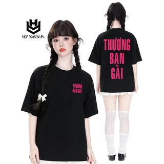 Áo Thun HY KOREA In Chữ Thương Bạn Gái Trai Cotton 100% Co giãn 2 Chiều Phom Unisex Oversize 1517