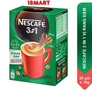 Cà phê sữa NesCafe XANH 3 in 1 vi rang đậm cà phê 320g (20 gói x 16g)