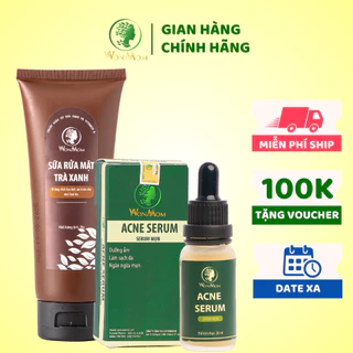 [ Giảm 35K - Đơn 329K ] Bộ làm sạch da và tạm biệt mụn Wonmom ( 1 Sữa rửa mặt + 1 Serum mụn )