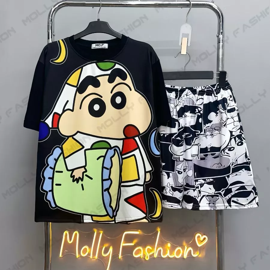 Set đồ bộ hoạt hình ❤️ Bộ mặc nhà Cartoon SHIN ĐỒ NGỦ Freesize nam nữ Molly Fashion