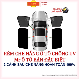 Rèm che nắng ô tô chống UV loại 1 Mr Ô TÔ BẢN ĐẶC BIỆT - 2 cánh sau che nắng 100%,[tặng khăn lau xe]