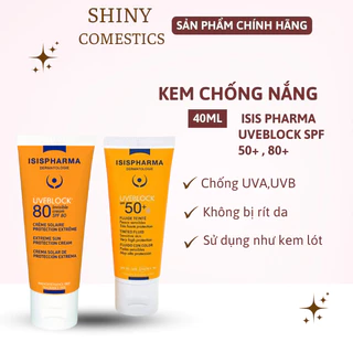 Kem chống nắng Isis Pharma Uveblock SPF 50+ , 80+ cho da nhạy cảm có màu (40ml)