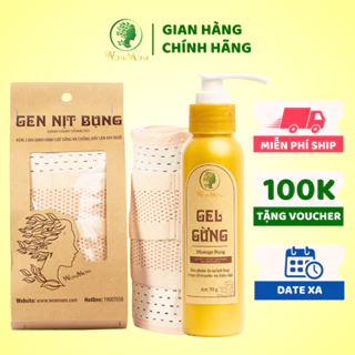 [ Giảm 50K - Đơn 459K ] Bộ đánh tan mỡ bụng lâu năm Wonmom ( 1 Gel gừng giảm eo + 1 Gen nịt bụng )