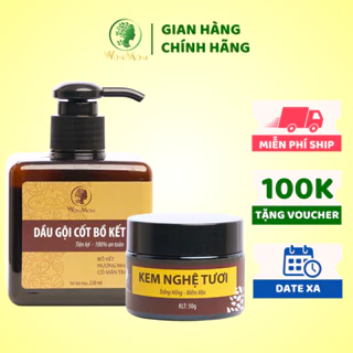 Combo 1 kem nghệ tươi + 1 dầu gội cốt bồ kết Wonmom