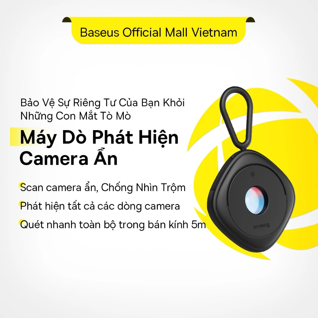 Baseus Máy Dò Ống Kính Ẩn Bảo Vệ An Ninh Chống Nhìn Trộm Phát hiện máy ảnh