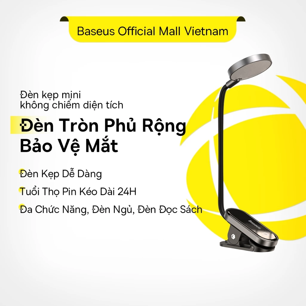 Đèn đọc Sách Baseus đèn LED USB Đèn bàn không dây có thể điều chỉnh độ sáng Đèn ngủ cảm ứng có thể sạc lại