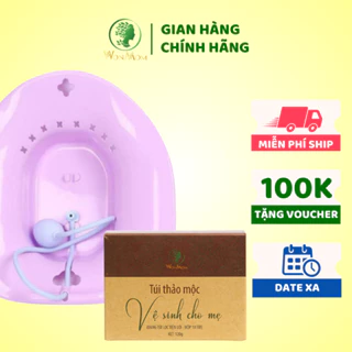 [ Giảm 35K - Đơn 339K ] Bộ tái tạo, thơm tho cửa mình sau sinh Wonmom ( 1 Chậu xông cửa mình + 1 Hộp thảo mộc xông cô bé