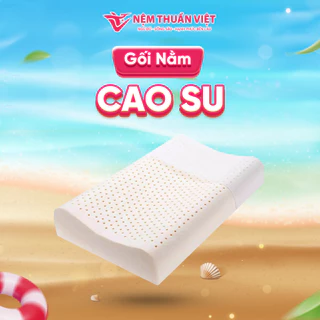 Gối Ngủ Cao Su Thiên Nhiên Thuần Việt, Êm Ái, Mềm Mát, Giảm Đau Vai Gáy Cổ, Bảo Hành 3 Tháng