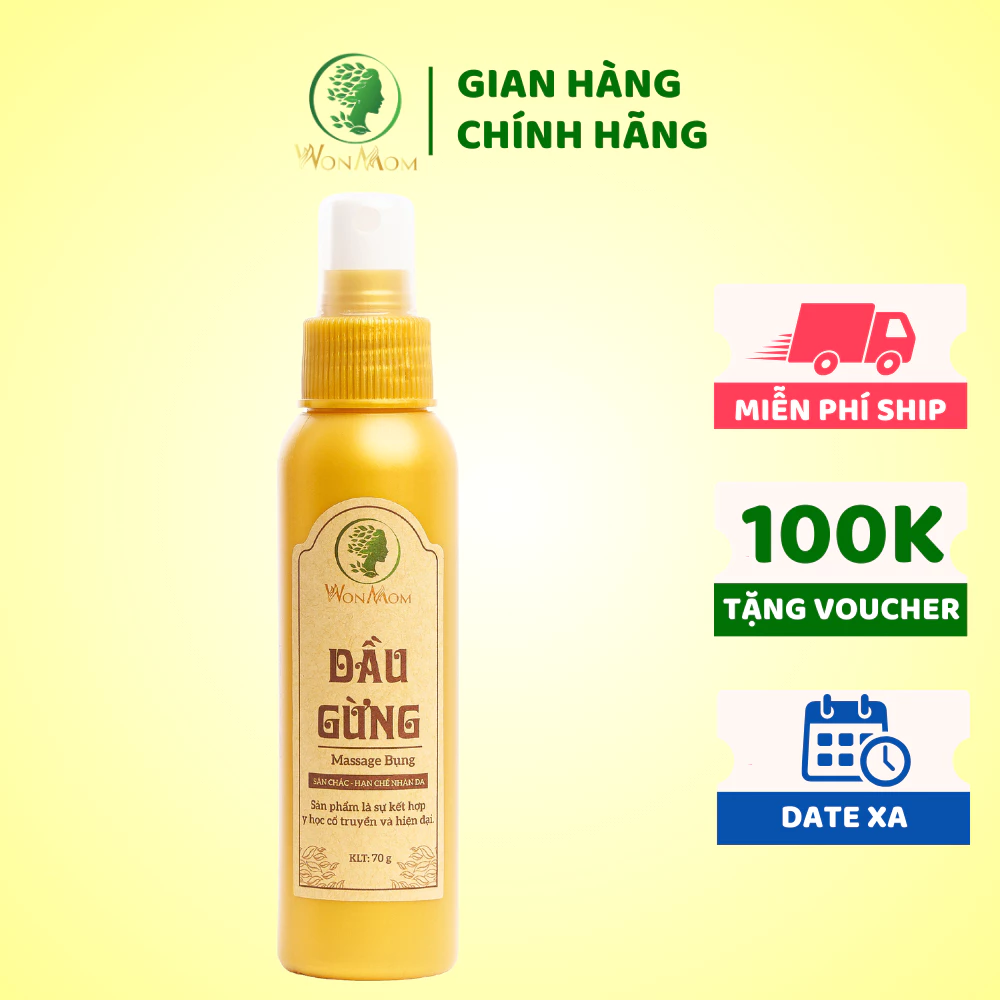 [ Giảm 35K - Đơn 339K ] Dầu Gừng Massage Tan Mỡ Bụng Sau Sinh Wonmom 70g