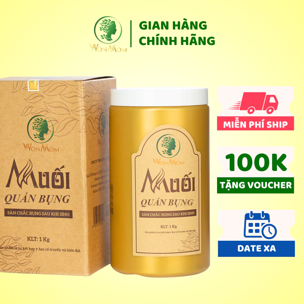 [ Giảm 35K - Đơn 339K ] Muối Quấn Bụng, Săn Chắc Vòng Bụng Sau Sinh Wonmom 1Kg