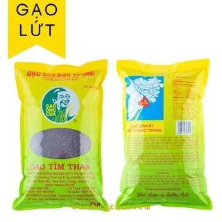 Gạo Tím Than Ông Cua chính hiệu - túi 2kg - tốt cho người ăn kiêng, tiểu đường, giảm cân