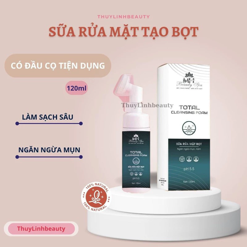 [CHÍNH HÃNG] Sữa rửa mặt MH Beauty Spa 120ml, Sữa rửa mặt trắng da, Dưỡng da dịu nhẹ da khô dầu mụn nhạy cảm