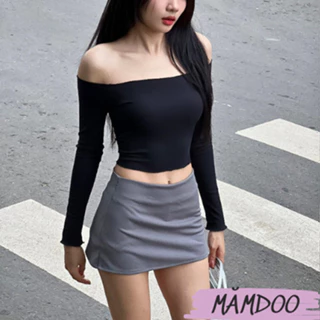 Áo Croptop Nữ TAY DÀI TRỄ VAI [DỄ PHỐI] Form Ôm Body, Áo Thun Kiểu Nữ Sexy Chất Thun Borip Thời Trang Nữ Tính MĂMDOO