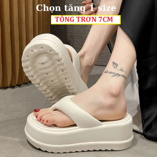 (chuẩn size)DÉP KẸP XỎ NGÓN ĐẾ bánh mì 7CM -Siêu Cao 7 phân Đế Dày Dặn Đúc Nguyên Khối Đi Biển chống trơn thoải mái