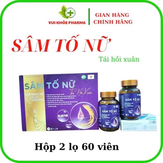 Viên Uống Sâm Tố Nữ tái hồi xuân, đẹp da mờ nám, tăng cường nội tiết tố nữ, tăng kích thước vòng 1. hộp 2 chai tổng 60v