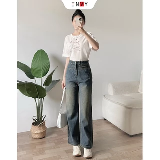 Quần Jean Ống Suông Màu Retro (Dài 95cm) ENVY J104