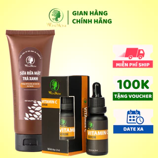 Combo 1 sữa rửa mặt hữu cơ + 1 serum vitamin C Wonmom