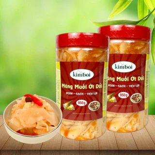 Măng Muối Ớt Dổi Chua Cay Kim Bôi - Lọ 950g - Đặc sản Tây Bắc Việt Nam