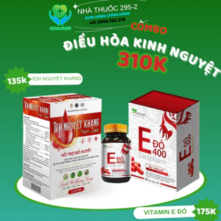 Combo ích huyết khang điều hòa kinh nguyệt, vitamin e đỏ ổn định nội tiết tố nữ