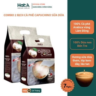 Combo 2 Túi Cà phê Cappuccino Sữa Dừa Cafe hoà tan Hạt A Cafe (túi 30 gói x 18g)