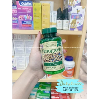 Lợi Sữa Cỏ Cà Ri Fenugreek Nature's Garden 610mg