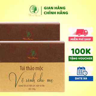 [ Giảm 35K - Đơn 339K ] Combo 2 Hộp thảo mộc xông vùng kín, thơm tho và se khít Wonmom ( 10 Túi/Hộp )