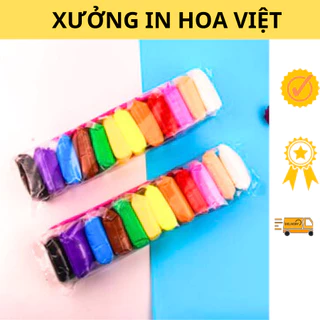 Đất sét tự khô Nhật 12 màu an toàn nặn hình cao cấp siêu nhẹ dành cho bé làm butter slime trang trí