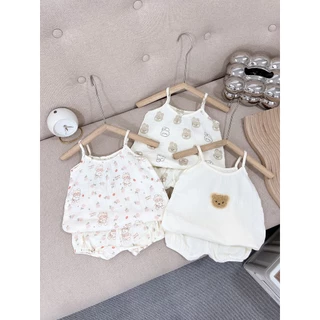 Bộ xô muslin 2 dây đáng yêu  cho bé  Vivi Baby