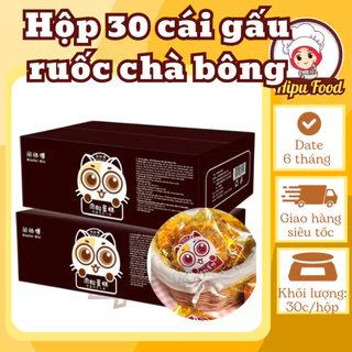 Hộp 30 bánh ruốc gấu chà bông vị mặn ngọt bao bì mới