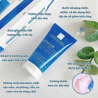 Gel rửa mặt giảm dầu mụn Larocheposay size mini du lịch 50ml