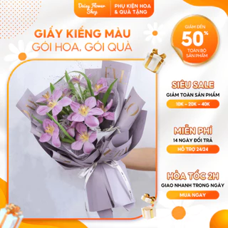 Xấp 20 Tờ Giấy Gói Hoa Everyday I Love You, Giấy Kiếng Gói Hoa Màu 2 Mặt Họa Tiết Chữ 58x58cm