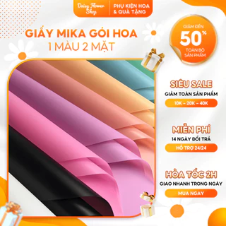 Set 10 - 20 Tờ Giấy Gói Hoa Mika 1 Màu 58cm x 58cm, Loại Đẹp, Không Thấm Nước, 21 Màu Sắc Lựa Chọn