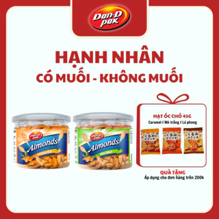 Hạnh nhân rang có muối, không muối đồ ăn vặt tốt cho sức khỏe 170g Dan D Pak