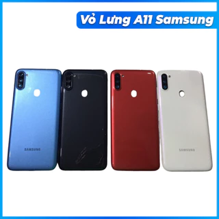 Vỏ lưng a11 samsung mới, kèm kính camera, phím nhựa