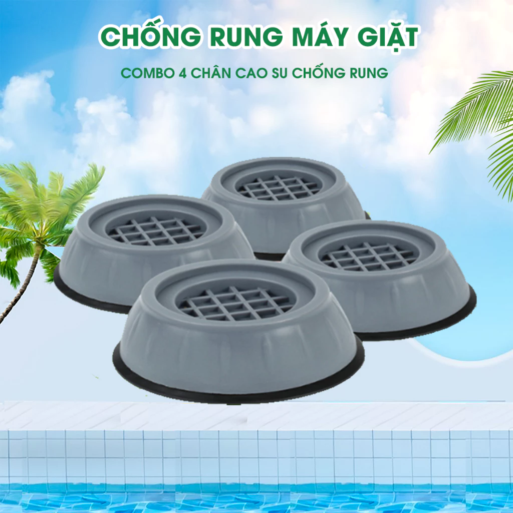 Chân đế cao su máy giặt giảm chấn động, lót chân chống rung cố định máy, chống rung lắc máy giặt