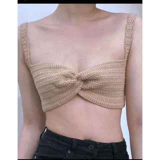 Áo croptop len móc🧶 crochet croptop , áo len xoắn ngực