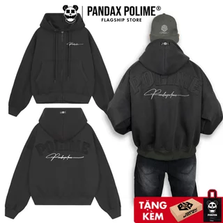 Hoodie boxy zip vải 2 da áo khoác nỉ hai lớp khoá kéo chống nắng form rộng ngắn nam nữ unisex local brand pandax polime