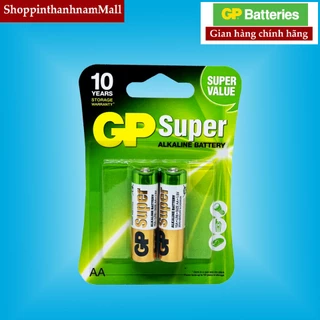 Pin AA GP super alkaline Vỉ 2 Viên Chính Hãng