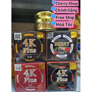 Kem 4k Plus 5X đen , Berry Plus 5X , 4k Đỏ Plus Thái Lan chính hãng mẫu mới date mới 20 gram giảm nám, trắng da!