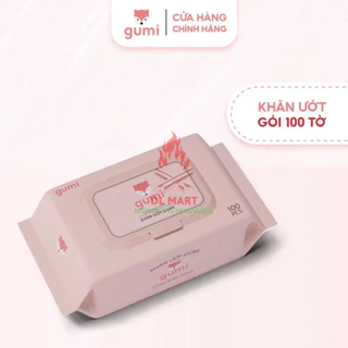 DL33 - Khăn ướt Gumi không cồn không parabens cao cấp dành cho em bé, gói 100 tờ