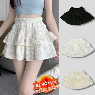 Chân váy thun ren from ngắn có quần trong eo co dãn 58-75cm chiều dài 35cm Free Size dưới 54kg Top hot trend