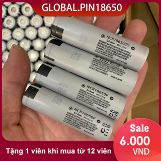 Cell pin 18650 Panasonic xám 3400mAh, 3.7v xả cao 20A tháo khối 12 TẶNG 1