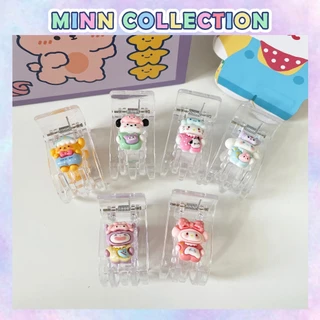 Kẹp Tóc Càng Cua Nữ Hoạt Hình Sanrio, Cào 3 răng, 5 răng Nhựa Trong Suốt Dễ Thương