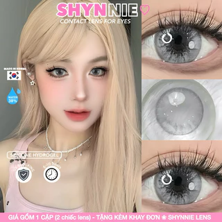 🌸 (𝗚𝗜𝗔́ 𝟭 𝗖𝗔̣̆𝗣 - 𝗖𝗔̣̂𝗡 𝗧𝗨̛̀ 𝟬-𝟲 Đ𝗢̣̂) LENS GRAY XÁM TÂY giãn 14.2MM hợp makeup tone DOUYIN, nối mi - SHYNNIE LENS