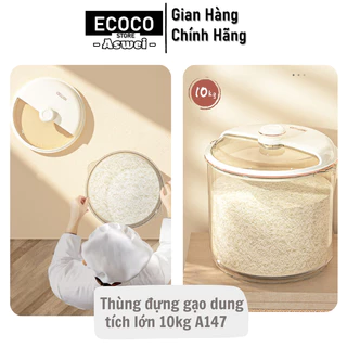 Thùng Đựng Gạo ASWEI 10kg Cao Cấp, Hộp Đựng Gạo Chống Thấm Chống Ẩm Chống Mối Mọt, Hàng Chính Hãng